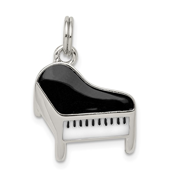 Sterling Silver Enameled Piano Charm