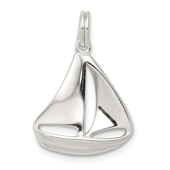 Sterling Silver 3/4in Sailboat Charm