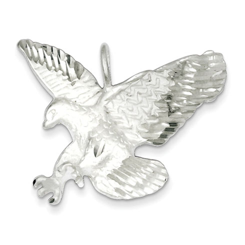 Sterling Silver 1 1/4in Preying Eagle Pendant