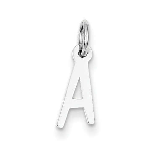 Sterling Silver Small Slanted Block Initial A Charm