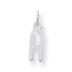 Sterling Silver Small Slanted Block Initial H Charm