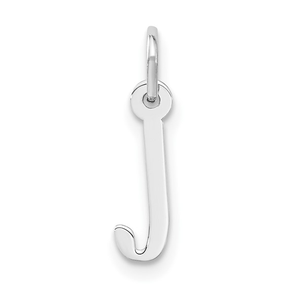 Sterling Silver Small Slanted Block Initial J Charm