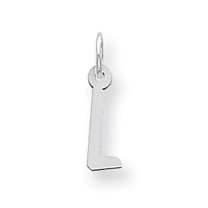 Sterling Silver Small Slanted Block Initial L Charm