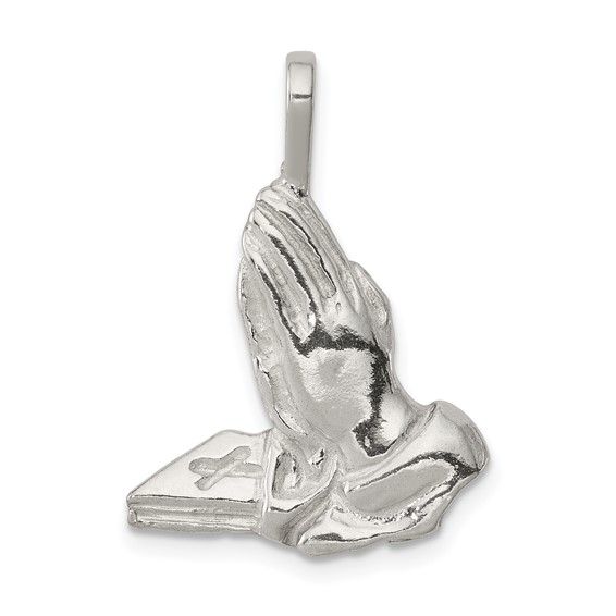 Sterling Silver 3/4in Praying Hands Charm