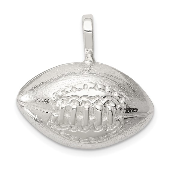 Sterling Silver Football Pendant with Concave Back QC700