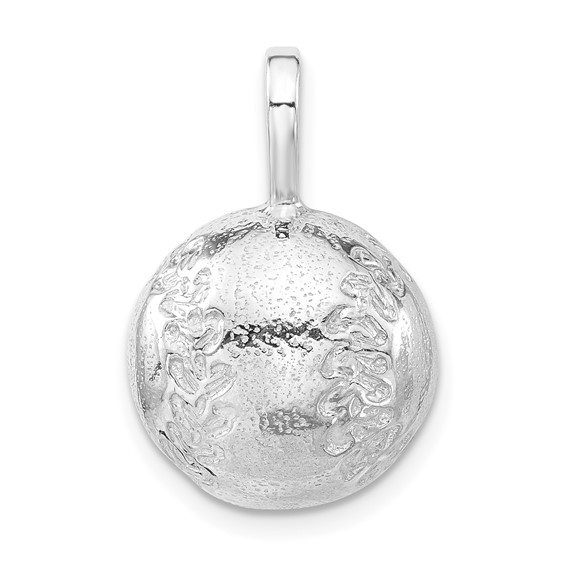 Sterling Silver Baseball Charm with Open Back 5/8in