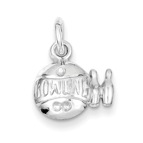 Sterling Silver Bowling Ball and Pins Charm