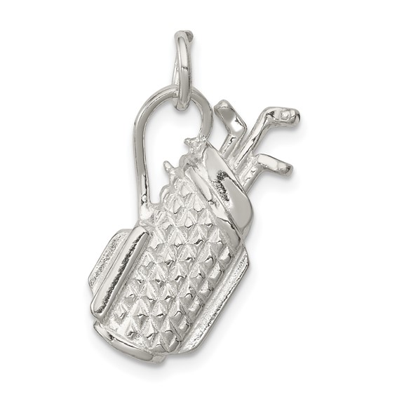 Sterling Silver Golf Bag Charm 7/8in