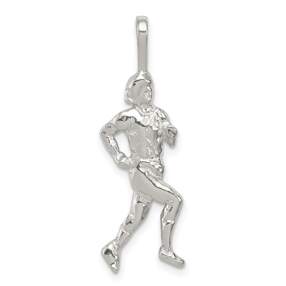Sterling Silver Runner Pendant 1in