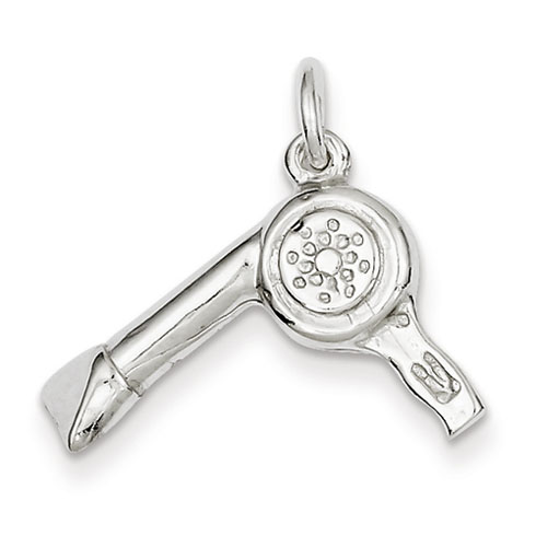 Sterling Silver 3-D Hair Dryer Charm