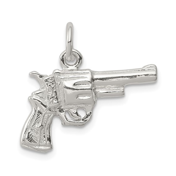 Sterling Silver Gun Revolver Charm