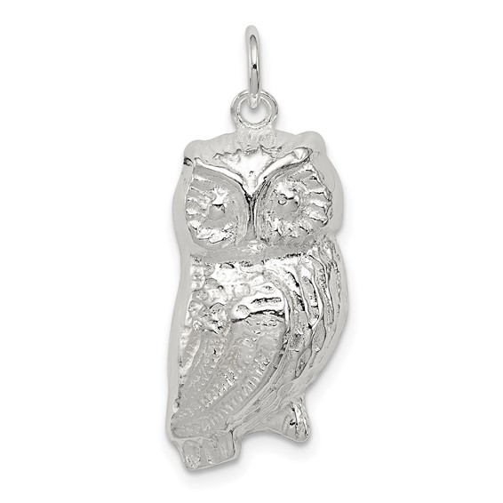 Sterling Silver 7/8in Owl Charm