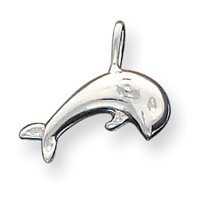 Sterling Silver Dolphin Charm with Open Back