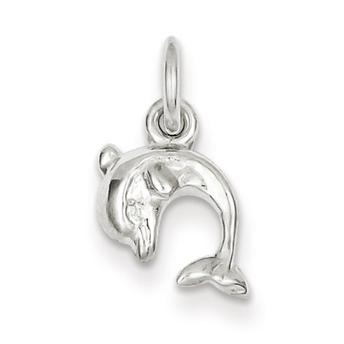 Sterling Silver Curled Dolphin Charm