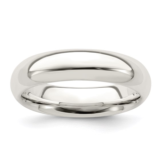 Sterling Silver 5mm Comfort Fit Wedding Band