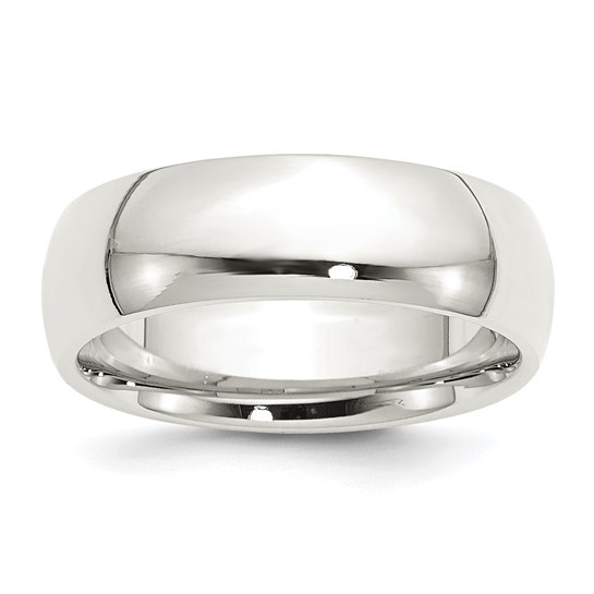 Sterling Silver 7mm Comfort Fit Wedding Band