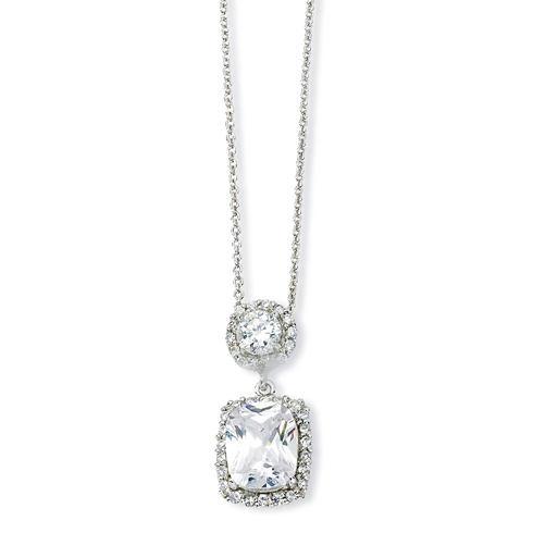 Sterling Silver CZ 18in Necklace