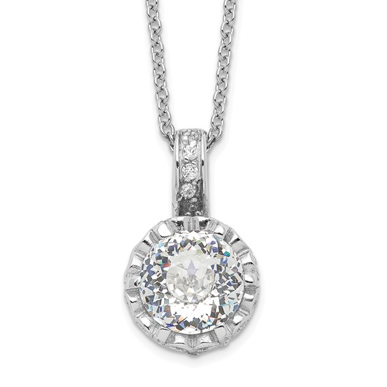 Sterling Silver 100-facet CZ 18in Necklace