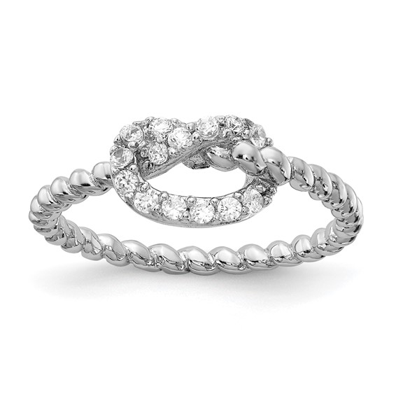 Sterling Silver CZ Knot Ring