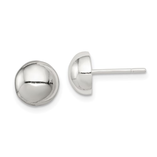 Sterling Silver 8mm Polished Button Earrings