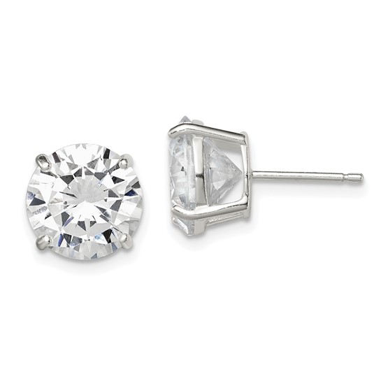 Sterling Silver 10mm CZ Stud Earrings