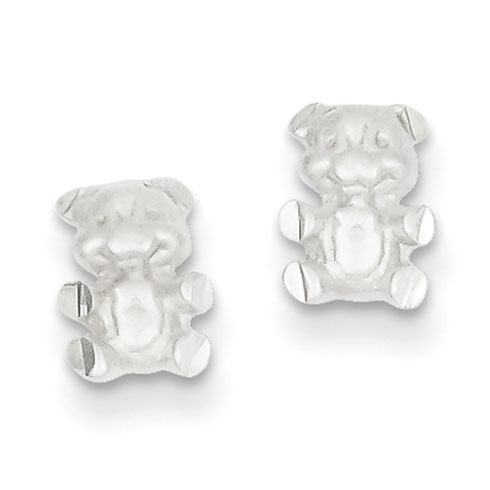 Sterling Silver Teddy Bear Post Earrings