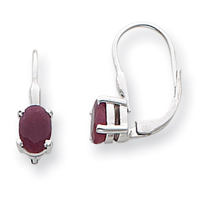 Ruby Leverback Earrings - Sterling Silver QE3461 | Joy Jewelers