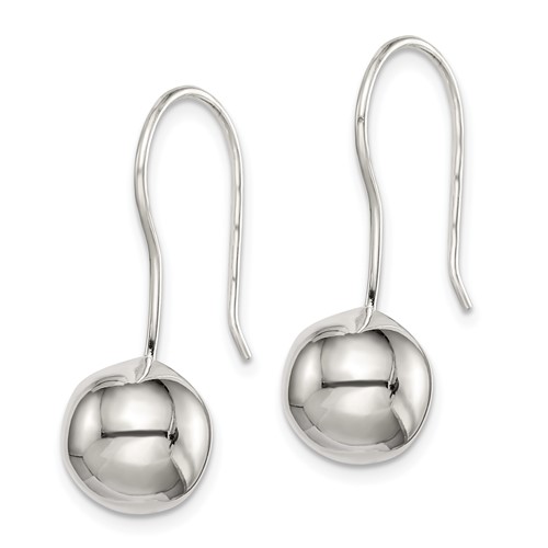 Sterling Silver 10mm Ball Earrings Shepherd Hooks