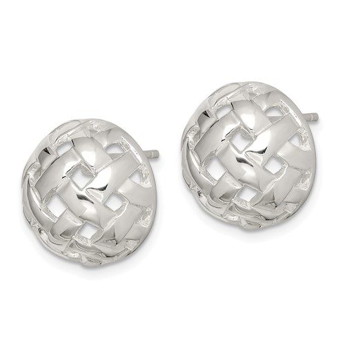 Sterling Silver 14mm Ball Earrings with Cut-out Design