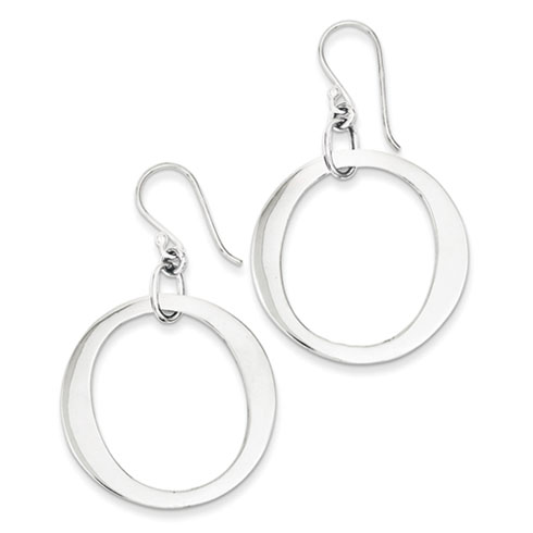 Sterling Silver 2 1/4in Circle Dangle Earrings