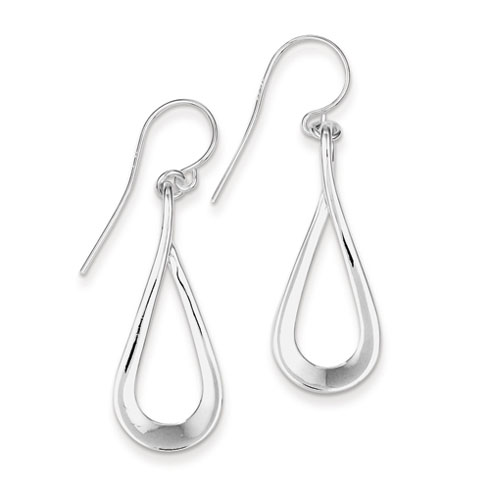 Sterling Silver 1 3/4in Teardrop Dangle Earrings