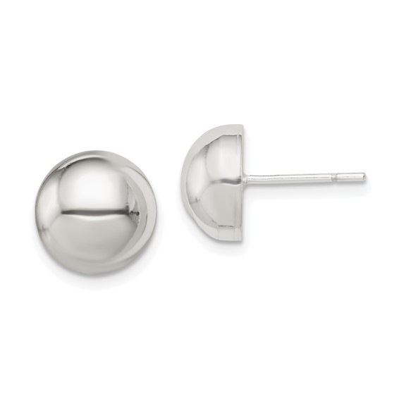 Sterling Silver 10mm Button Earrings