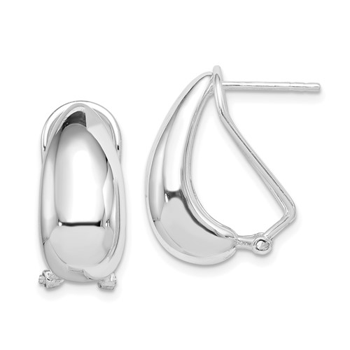 Sterling Silver 3/4in Polished Omega-back Earrings