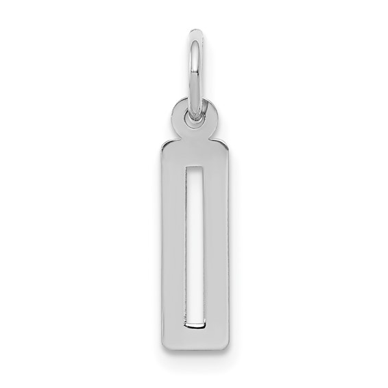 Sterling Silver Small Elongated Number 0 Pendant