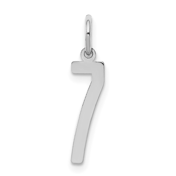Sterling Silver Small Elongated Polished Number 7 Pendant