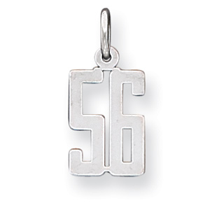 Sterling Silver Small Elongated Polished Number 56 Pendant