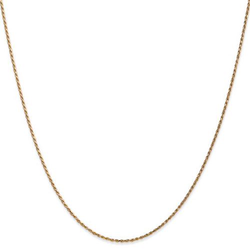 14kt Yellow Gold 16in Diamond-cut Rope Chain 1mm