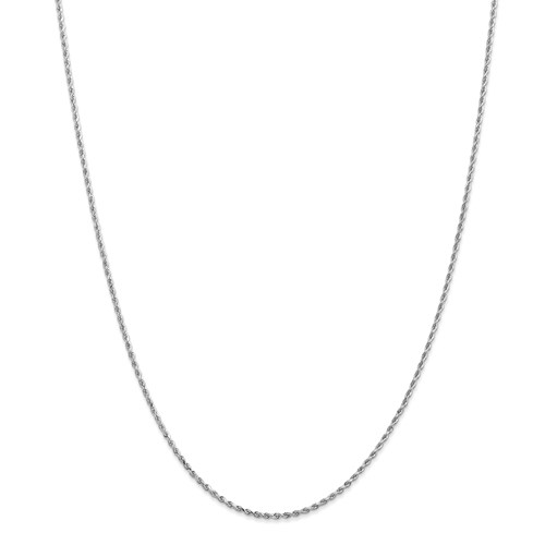 14k White Gold 24in Diamond-cut Rope Chain 1.5mm