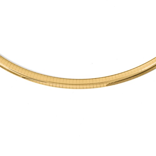 14k Yellow Gold 16in Domed Omega Necklace 6mm