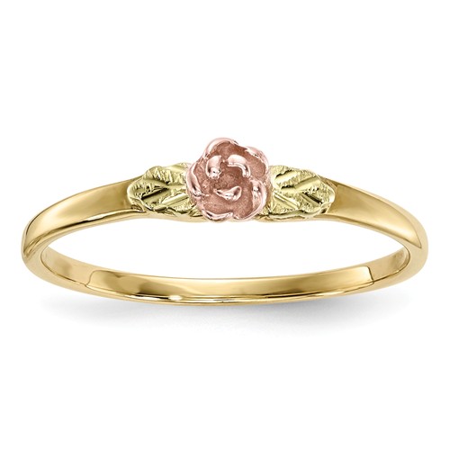 10k Tri-Color Black Hills Gold Slender Rose Ring