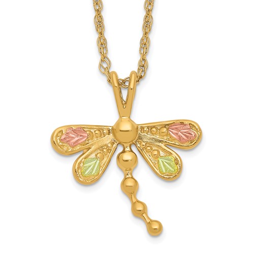 10k Black Hills Gold Dragonfly Necklace