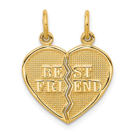 10kt Yellow Gold 5/8in Best Friend Break Apart Charm