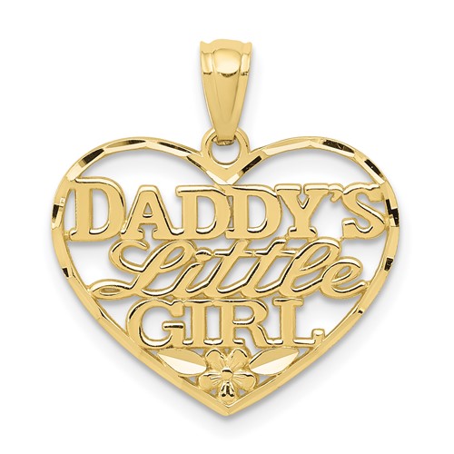 10k Yellow Gold Daddy's Little Girl Pendant 3/4in