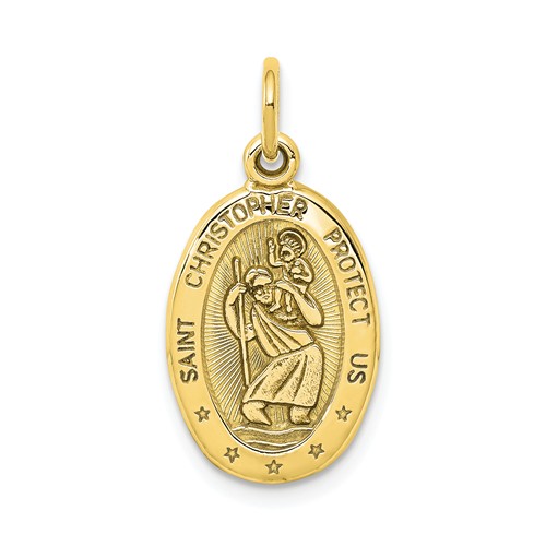 10k Yellow Gold St. Christopher Pendant 5/8in