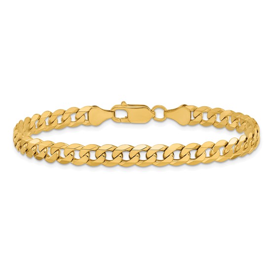 10k Yellow Gold 8in Men's Curb Link Bracelet 6.25mm Wide