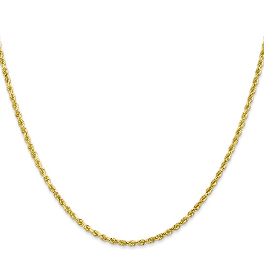 10k Yellow Gold 22in Diamond-cut Rope Chain 2mm