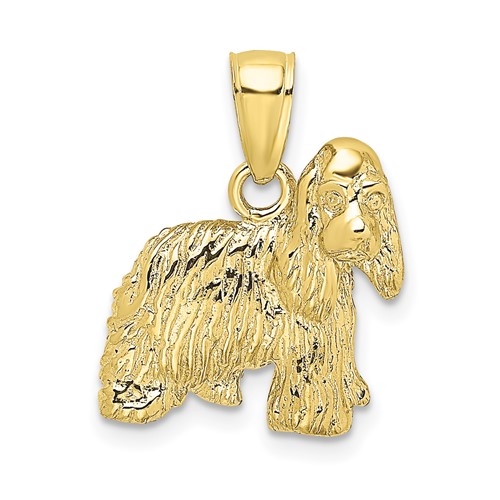 10k Yellow Gold Small Cocker Spaniel Dog Charm