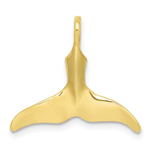 10k Yellow Gold 3-D Whale Tail Charm Slide