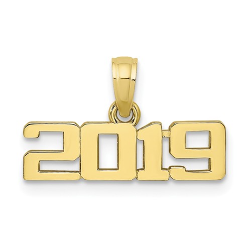 10k Yellow Gold 2019 Graduation Charm in Block Letters