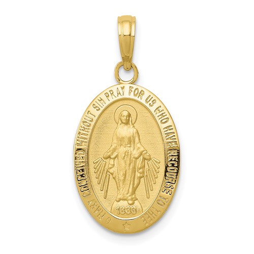 10k Yellow Gold Miraculous Medal 3/4in